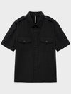 3D Pleated Half Shirt Black - NOIRER - BALAAN 3