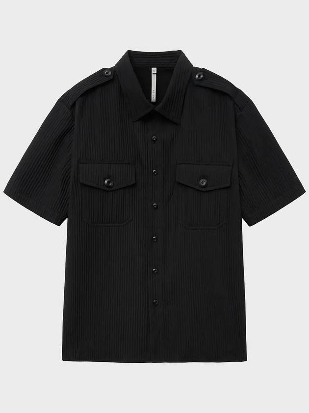 3D Pleated Half Shirt Black - NOIRER - BALAAN 3