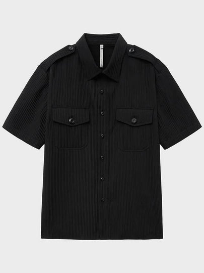 3D Pleated Half Shirt Black - NOIRER - BALAAN 2