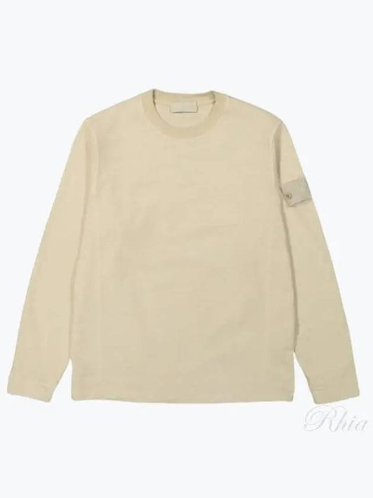 Ghost Piece Organic Cotton Badge Sweatshirt Beige - STONE ISLAND - BALAAN 2