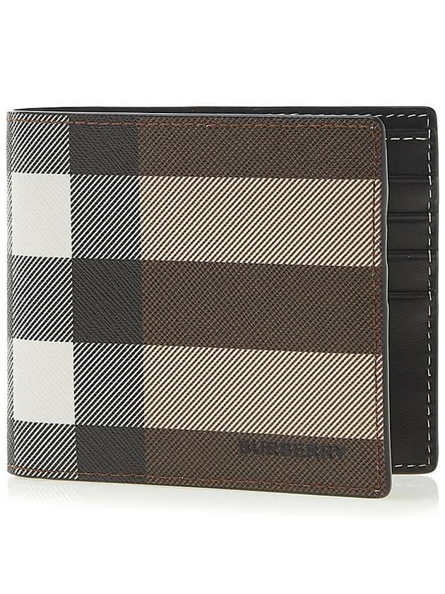 Check Leather International Bifold Wallet Dark Birch Brown - BURBERRY - BALAAN 2
