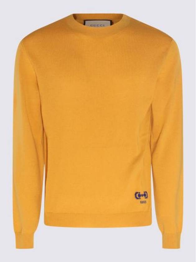 Men's Horsebit Crew Neck Cashmere Knit Top Orange - GUCCI - BALAAN 4