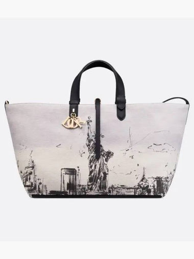 Toujours New York Print Large Tote Bag Latte - DIOR - BALAAN 1