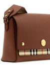 Leather and Vintage Check Note Crossbody Bag Tan - BURBERRY - BALAAN 5