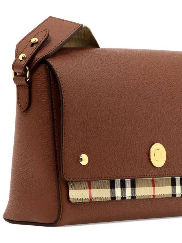 Leather and Vintage Check Note Crossbody Bag Tan - BURBERRY - BALAAN 5