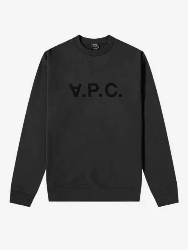 Men's VPC Logo Print Crew Neck Sweatshirt Black - A.P.C. - BALAAN 2