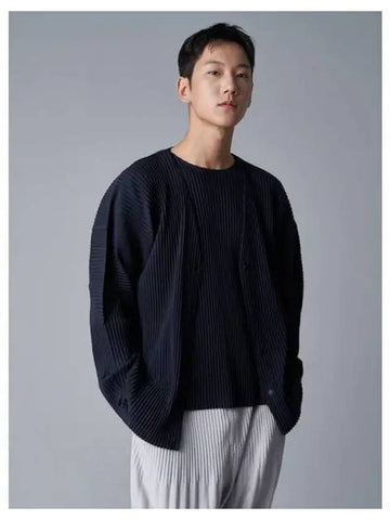 Basic V neck spring fall cardigan navy domestic product GM0024070244620 - ISSEY MIYAKE - BALAAN 1