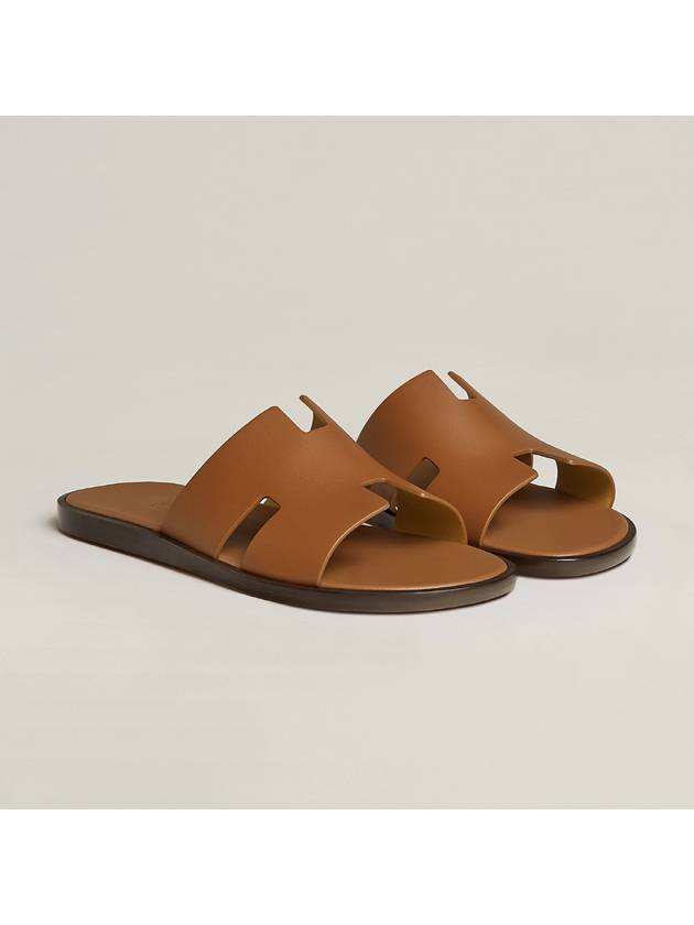 Izmir Leather Slippers Gold - HERMES - BALAAN 2