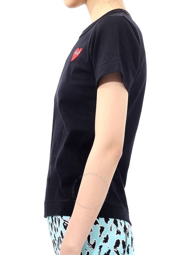 Red Heart Short Sleeve T-Shirt P1 T107 1 Black - COMME DES GARCONS - BALAAN 3