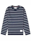 Stripe Jersey Oversized Long Sleeve T-Shirt Navy - THOM BROWNE - BALAAN 2