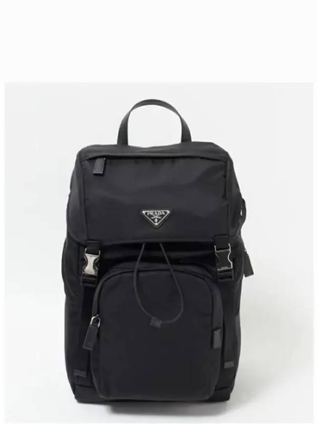 Re-Nylon Saffiano Leather Backpack Black - PRADA - BALAAN 2