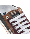 Vintage Check Cotton Neoprene Low Top Sneakers Dark Birch Brown - BURBERRY - BALAAN.