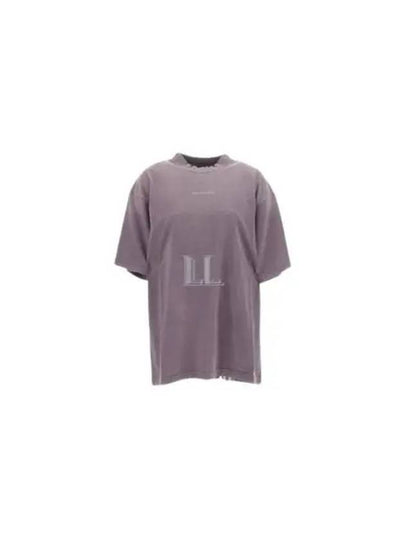 Logo Print Short Sleeve T-Shirt Purple - BALENCIAGA - BALAAN 2