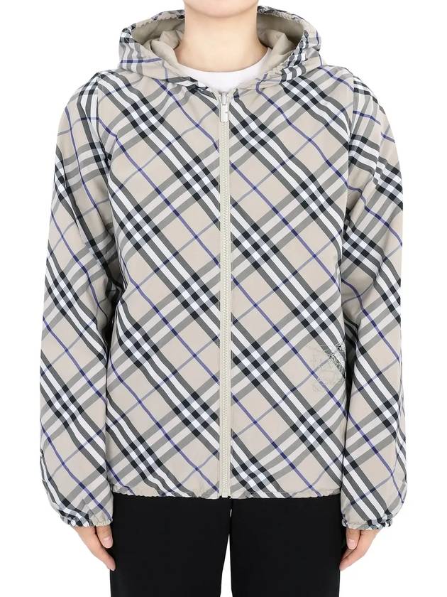 Reversible Check  Zip-Up Hoodie Ivory - BURBERRY - BALAAN 4