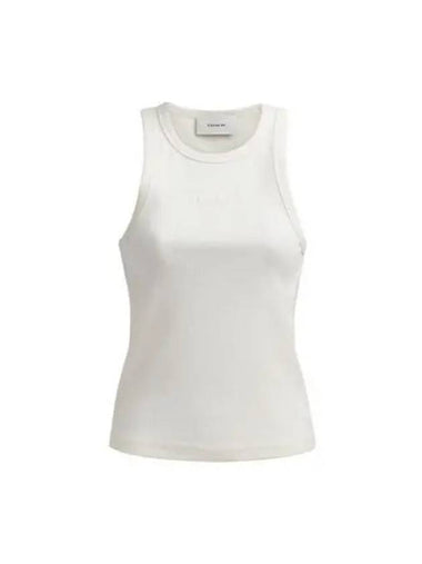 Ribbed Signature Tank Top CS609 WHT 270376 - COACH - BALAAN 1