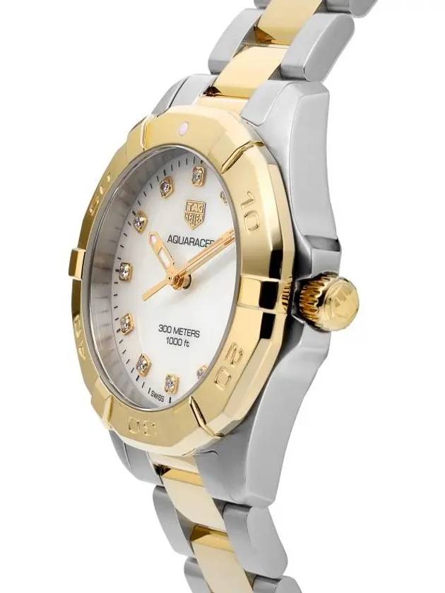 Women's Aquaracer Quartz Steel Metal Watch Gold White - TAG HEUER - BALAAN 4