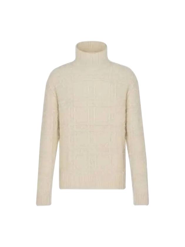 Cashmere Logo Knit Turtleneck Blanc - DIOR - BALAAN 1