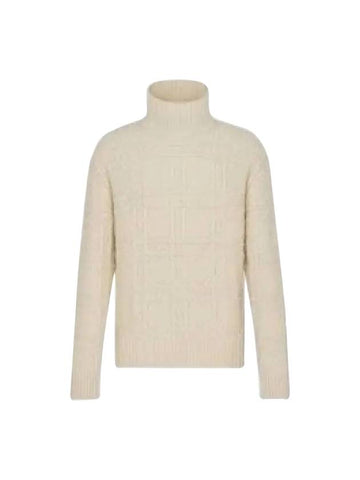 Cashmere Logo Knit Turtleneck Blanc - DIOR - BALAAN 1