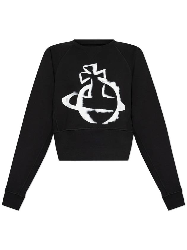 Vivienne Westwood Short Oversize Sweatshirt, Women's, Black - VIVIENNE WESTWOOD - BALAAN 1