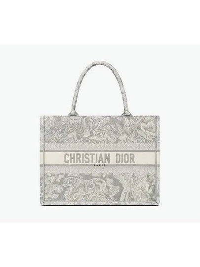 Toile de Jouy Reverse Embroidery Medium Book Tote Grey - DIOR - BALAAN 2