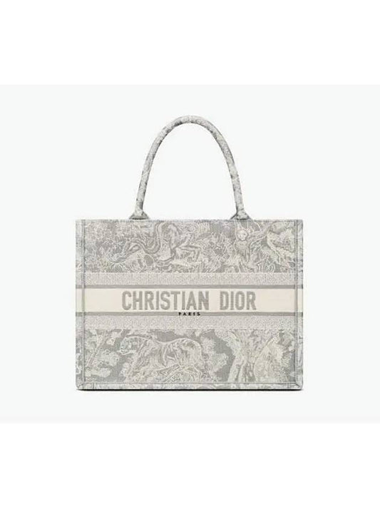 Toile de Jouy Reverse Embroidery Medium Book Tote Grey - DIOR - BALAAN 2