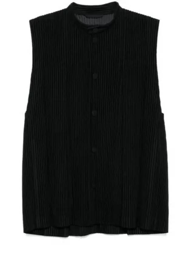 Tucked Pleated Vest Black - ISSEY MIYAKE - BALAAN 2