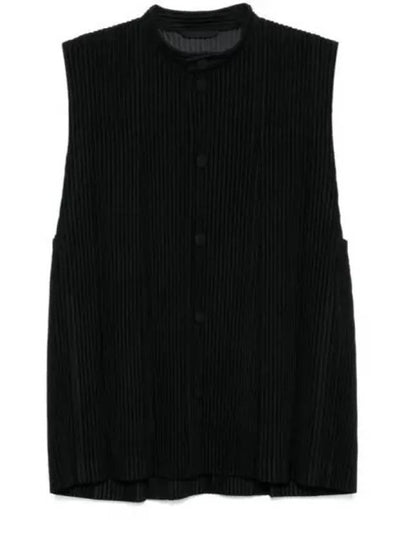 Tucked Pleated Vest Black - ISSEY MIYAKE - BALAAN 2