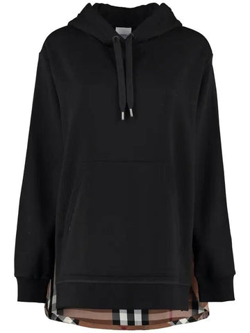 House Check Hooded Top Black - BURBERRY - BALAAN.