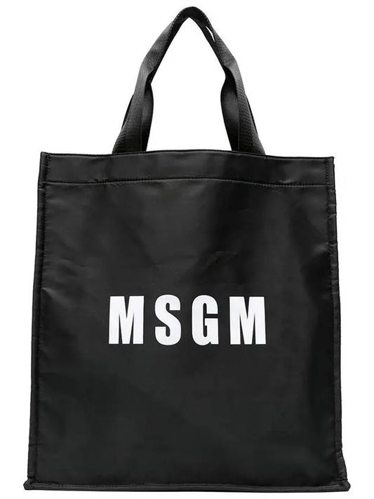 Logo Print Tote Bag Black - MSGM - BALAAN 2