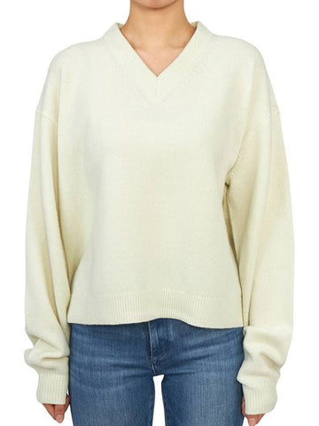 Women's Lambswool Knit Top Ivory - STUDIO NICHOLSON - BALAAN 1