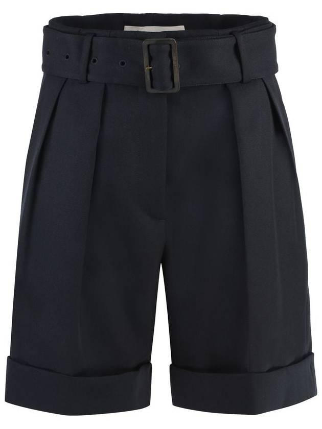 Belted Wool Gabardine Shorts Black - GOLDEN GOOSE - BALAAN 2