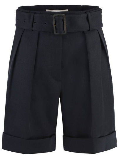 Belted Wool Gabardine Shorts Black - GOLDEN GOOSE - BALAAN 2