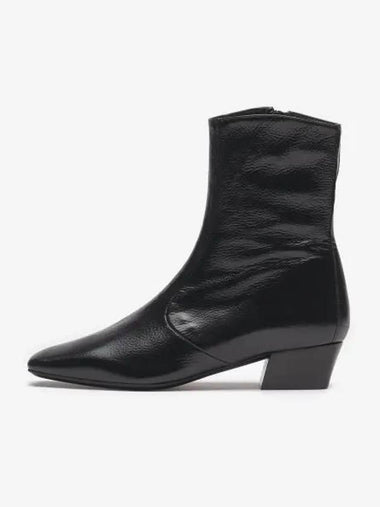 Gloss Grain Leather Jill Middle Boots Black - BY FAR - BALAAN 1