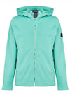 Shadow Project Cotton Lyocell Fleece Zip Up Hoodie Aqua Blue - STONE ISLAND - BALAAN 2