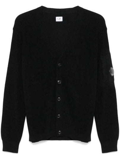 Men's Lens Wappen Button Front Cardigan Black - CP COMPANY - BALAAN 2