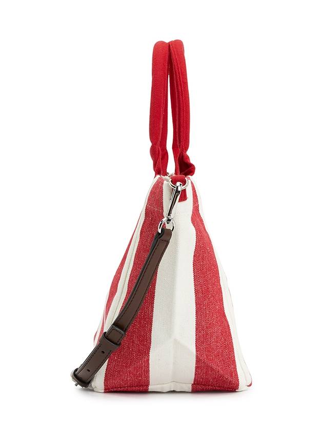 Easy Shopper Stripes Tote Bag Red - GANNI - BALAAN 3