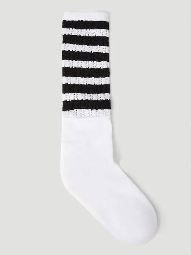 Striped Logo Socks White - GUCCI - BALAAN 3