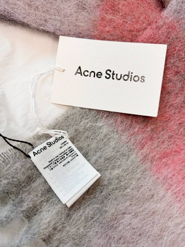 Check Mohair Muffler Fuchsia Lilac Pink - ACNE STUDIOS - BALAAN 7