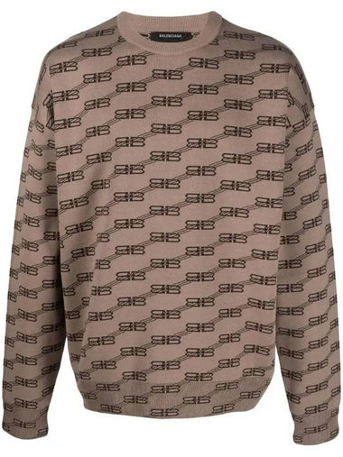 BB Monogram Sweatshirt Brown - BALENCIAGA - BALAAN 1