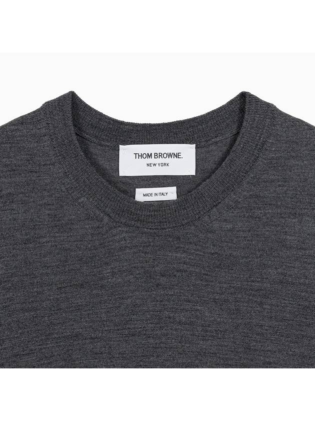 4-Bar Merino Jumper Wool Knit Top Grey - THOM BROWNE - BALAAN.