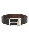 Metal Buckle Reversible Saffiano Leather Belt Black - PRADA - BALAAN 1