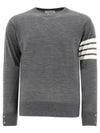 4 Bar Armband Classic Merino Wool Knit Top Medium Grey - THOM BROWNE - BALAAN 2