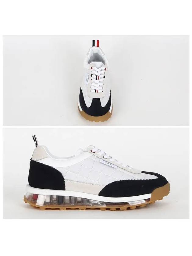 Nylon Tech Gabardine Clear Sole Tech Runner Sneakers White - THOM BROWNE - BALAAN 4