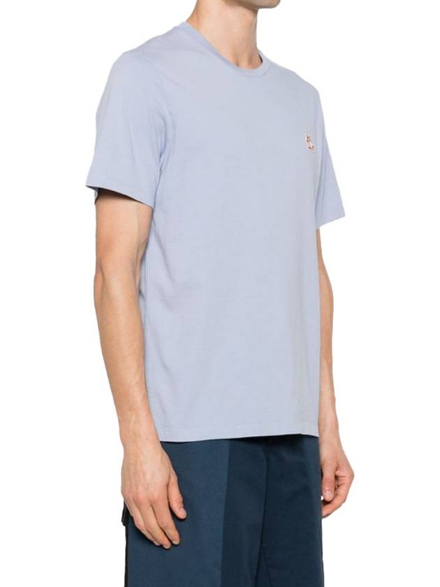 Chillax Fox Patch Regular Short Sleeve T-Shirt Blue - MAISON KITSUNE - BALAAN 3