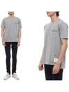 Men's Medium Weight Jersey Tipped Pocket Crewneck Short Sleeve T-Shirt Light Grey - THOM BROWNE - BALAAN 3