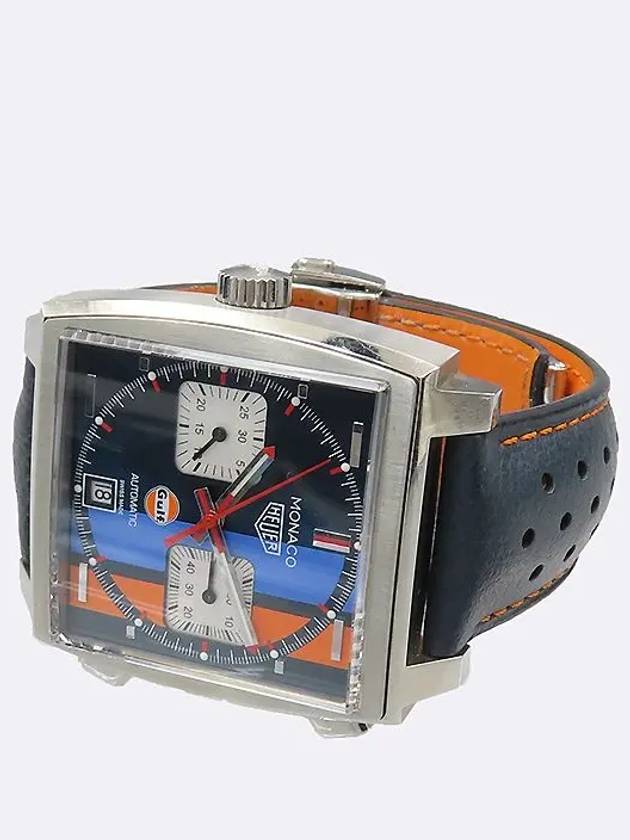 AW211R FC6401 Monaco Gulf Special Edition Automatic 39MM Leather Band Men s Watch - TAG HEUER - BALAAN 2