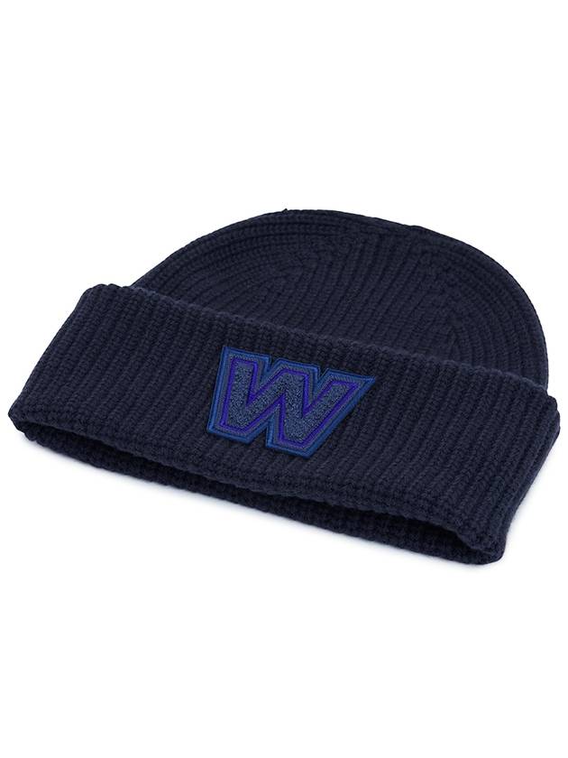 Alben Logo Virgin Wool Beanie Navy - MAX MARA - BALAAN 4