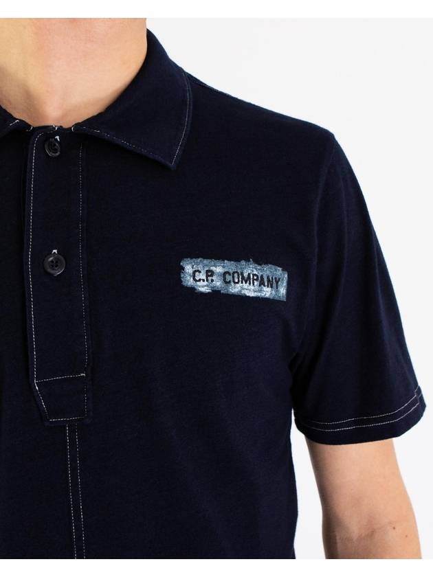 Indigo Jersey Polo Shirt Navy - CP COMPANY - BALAAN 7