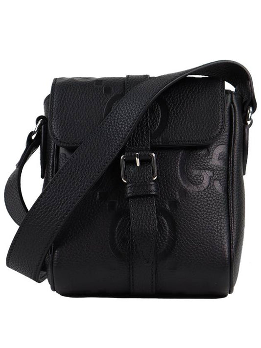 Jumbo GG Small Leather Messenger Bag Black - GUCCI - BALAAN 2