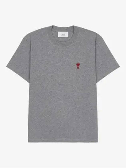 Small Heart Logo Short Sleeve T-Shirt Heather Grey - AMI - BALAAN 2